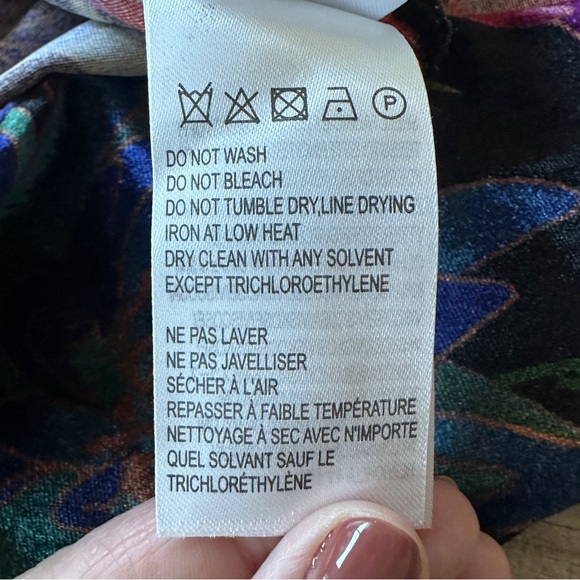 Farm Rio Black Flower Season Crushed Velvet Maxi Wrap Dress NWT Women’s Large - Picture 12 of 16